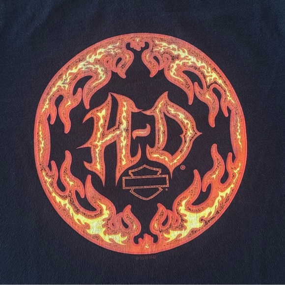 Harley-Davidson Flame Logo Crop Top Louisiana Bravado Y2K Biker Streetwear - Picture 4 of 7